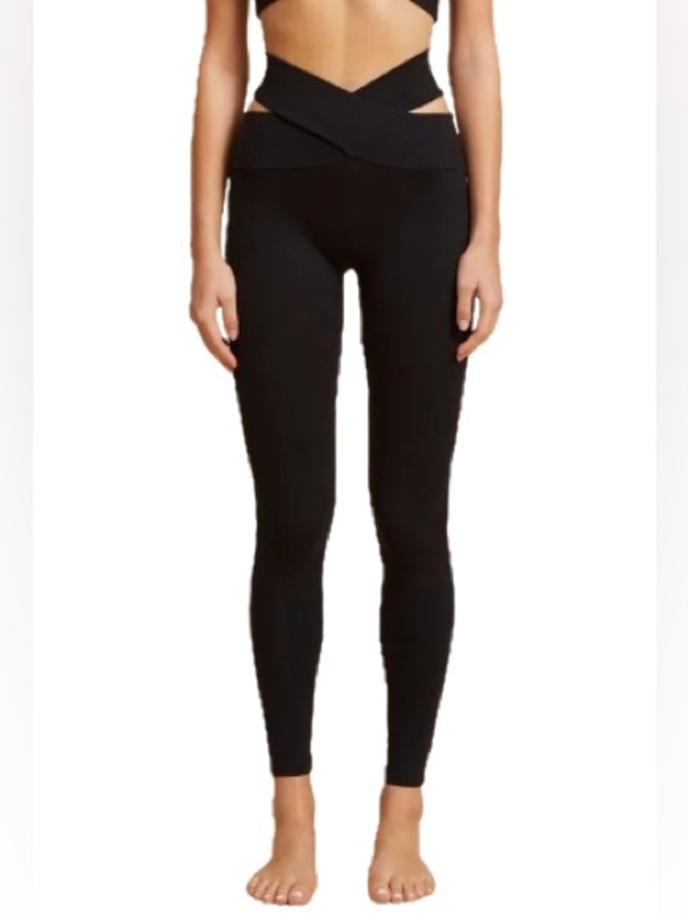 OFFLINE Aerie Small Cross Over Cut Out Waist Black Legging Strappy Waist Yoga